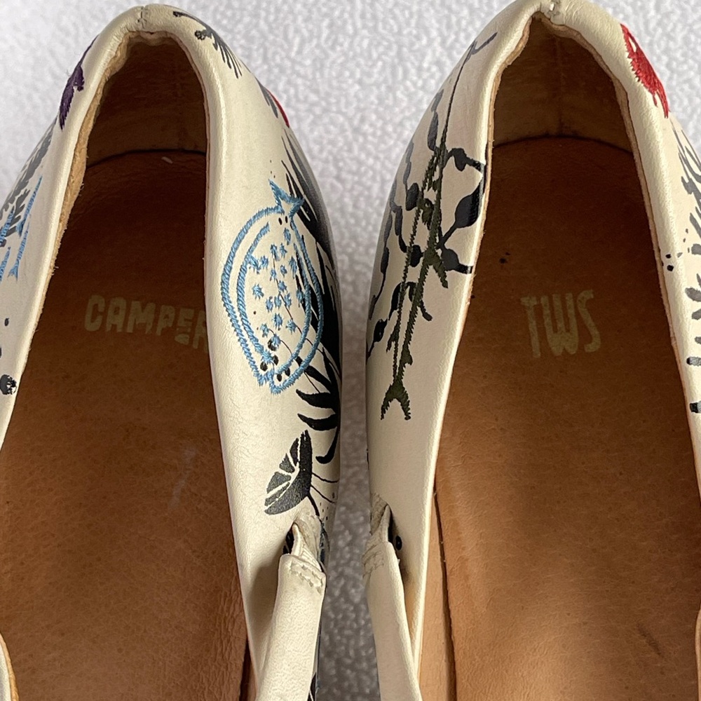 CAMPER Ladies "TWS" Twins Cream Leather Mary Jane Shoes Size 10-11 US - Picture 8 of 15